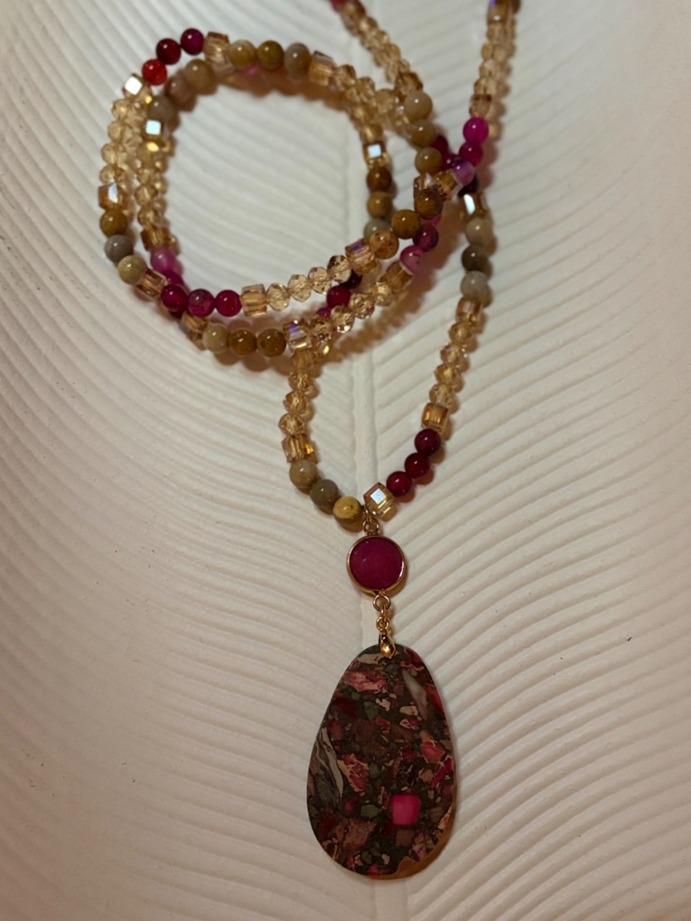 Beaded Stone Necklace